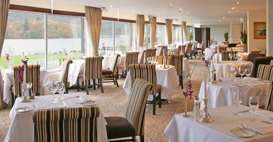 Restaurant at The Old England Hotel, Windermere, Lake District, England