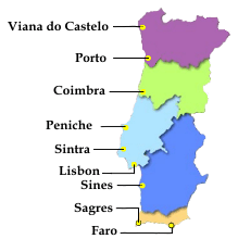 Map of Portugal - regions