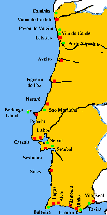 Map Of Portugal Showing The Ports And Anchorages