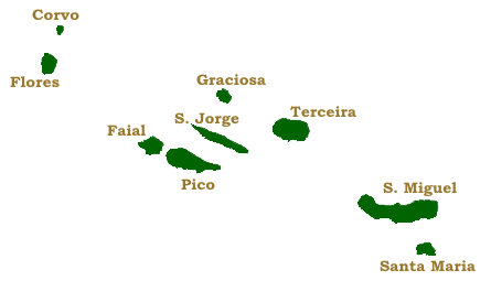 The Azores map