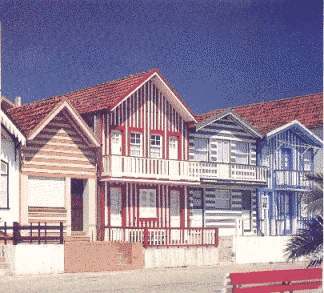 Colourful houses in Aveiro, Costa Prata, Portugal