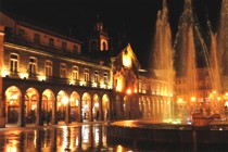 main square in Braga - night view